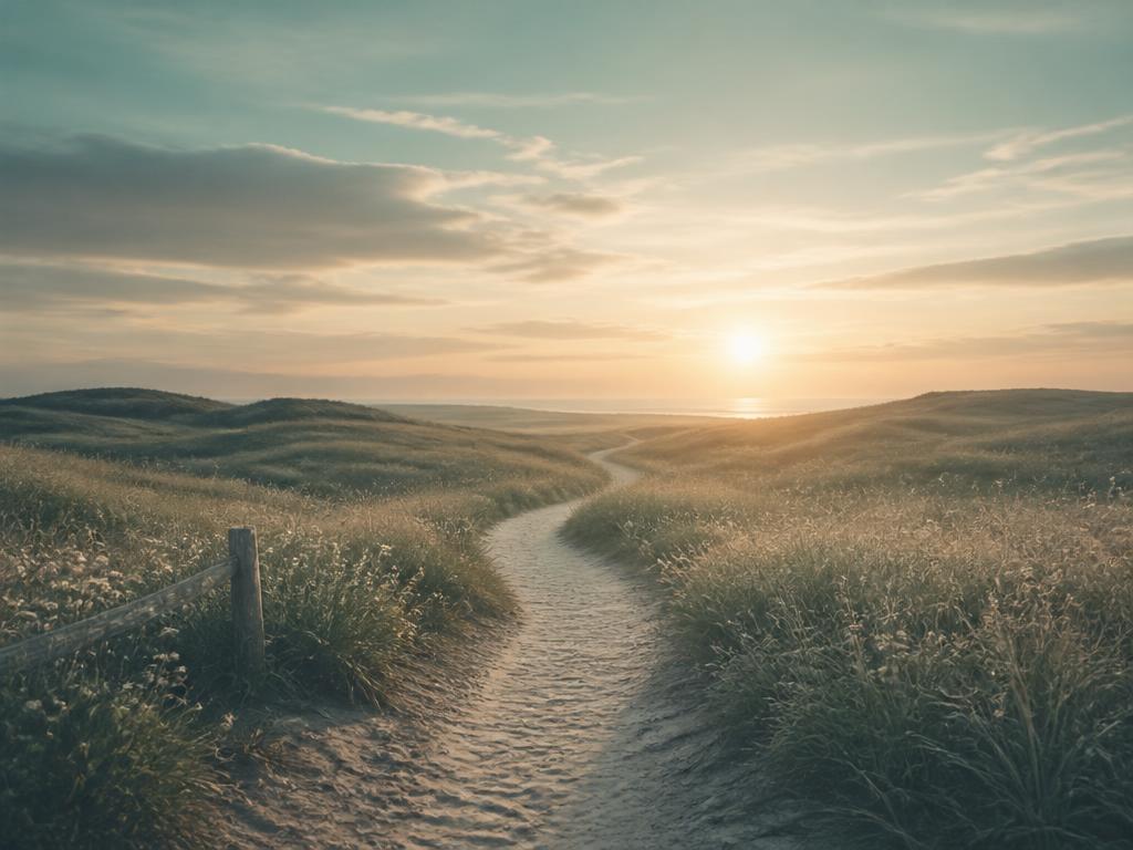 Een rustig, licht pad door de natuur, symboliseert de weg die je samen bewandelt